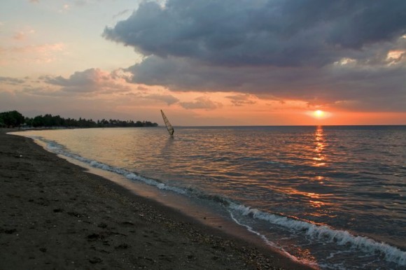 Surfer in Lovina Beach